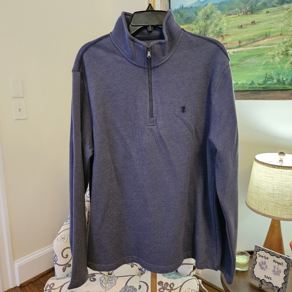 Izod Men's Zip-Up Sweater in Blue Sz L